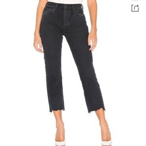 Agolde Riley Hi Rise Button Fly Dark Wash Jean 29